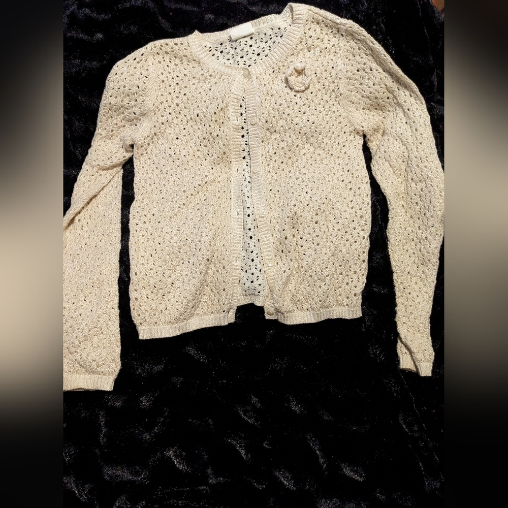 Crazy 8 White Girls Knit Cardigan- XL(14)